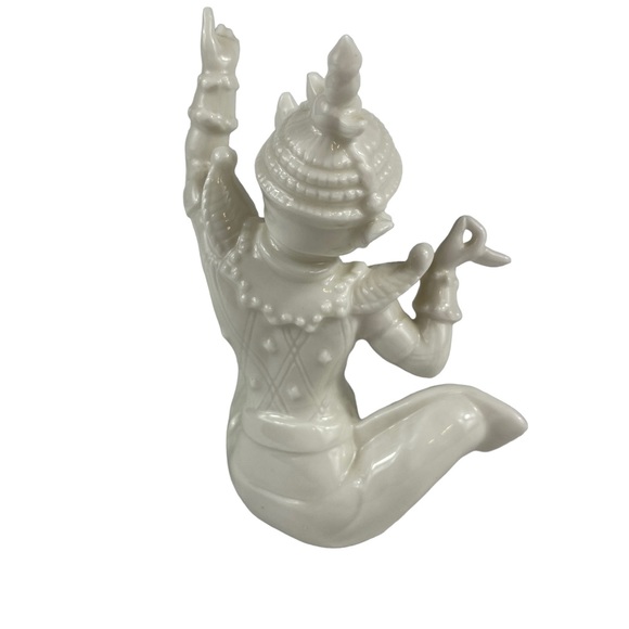Buddhist Temple Dancer Vintage Japan Fine Porcelain Sculpture Zen Peace Dance 5” - Picture 12 of 13